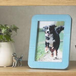 写真立タイプの手元供養骨壷 メモリアルフォトスタンド サックスブルー