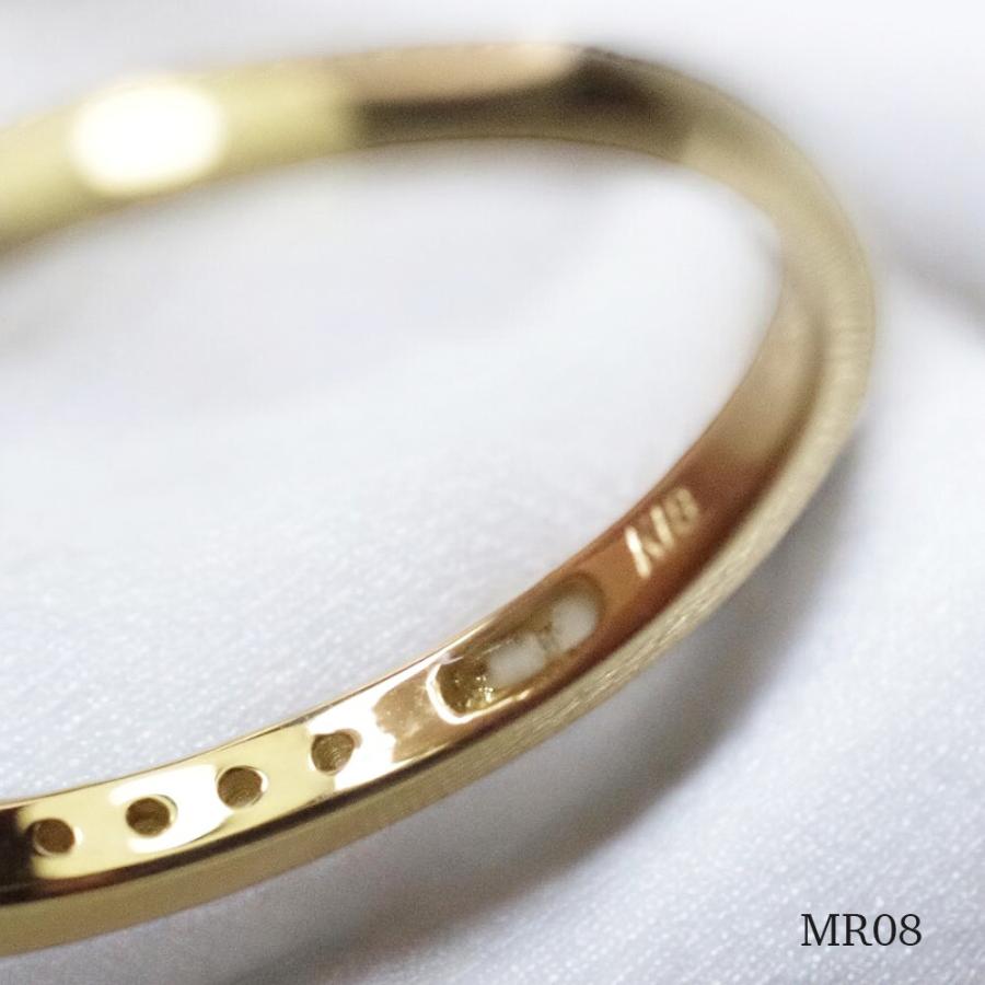 【MR08/イエローゴールド】メモリアルリングMR08 K18YGまたはK10YGからお選びください　宝石：ダイヤモンド 〜遺骨リング 完全防水の指輪〜の画像