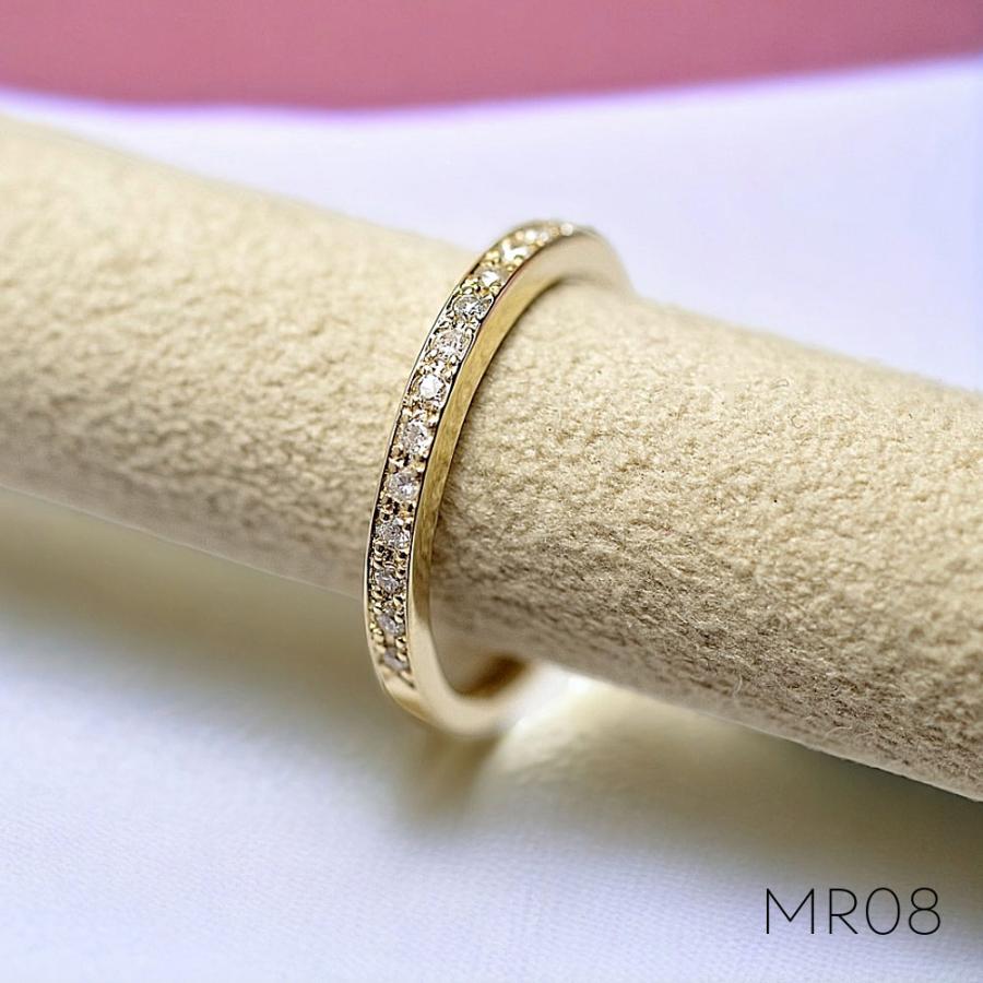 【MR08/イエローゴールド】メモリアルリングMR08 K18YGまたはK10YGからお選びください　宝石：ダイヤモンド 〜遺骨リング 完全防水の指輪〜の画像