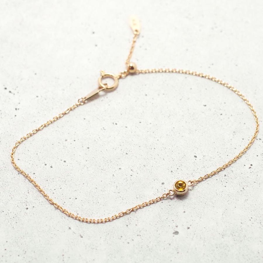 【MB01/イエローゴールド】メモリアルジュエリー　遺骨ブレスレット　完全防水 K10YG or K18YG ×誕生石 (3mm) |  | 06