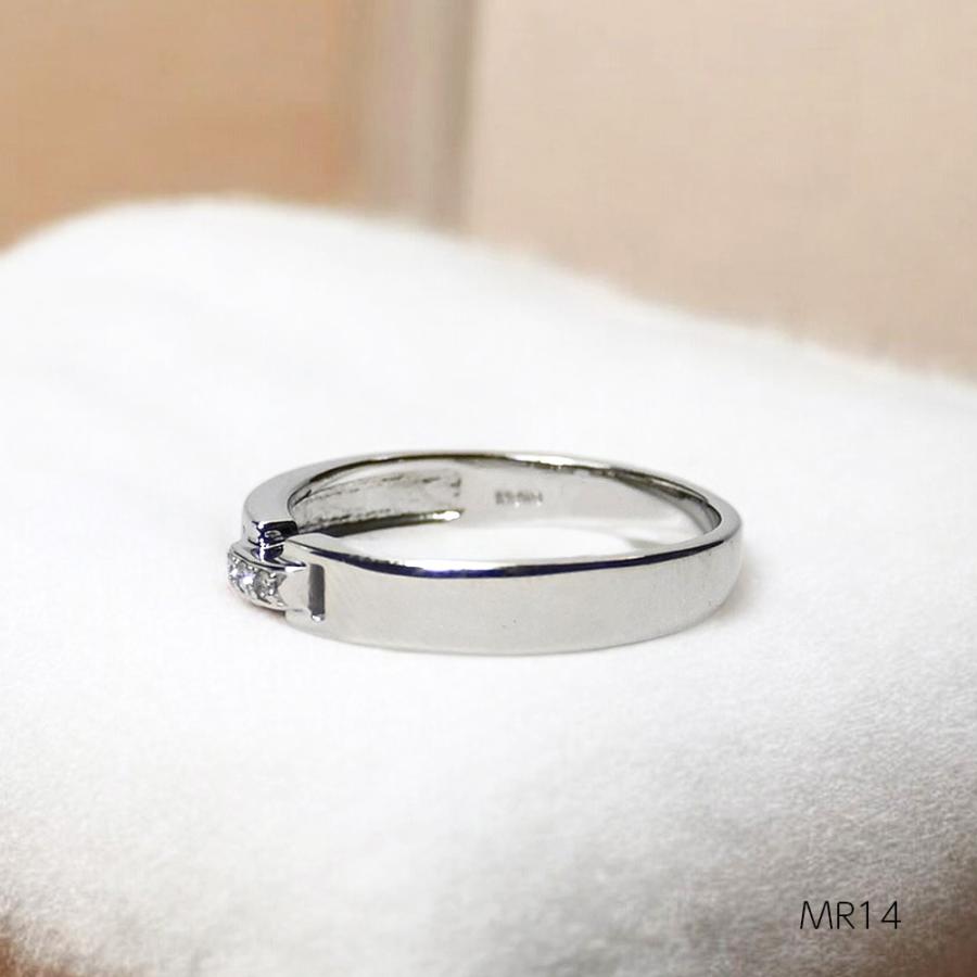 【MR14/K10WG】メモリアルリングMR14 地金：10Kホワイトゴールド ダイヤモンド 〜遺骨リング　完全防水の指輪〜の画像