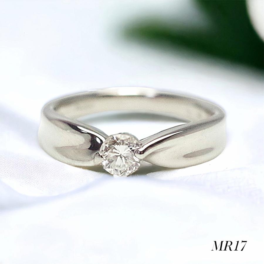 【MR17/K10WG】完全防水遺骨リング・メモリアルリングMR17 地金：10Kホワイトゴールド　0. 3ctダイヤモンド | 