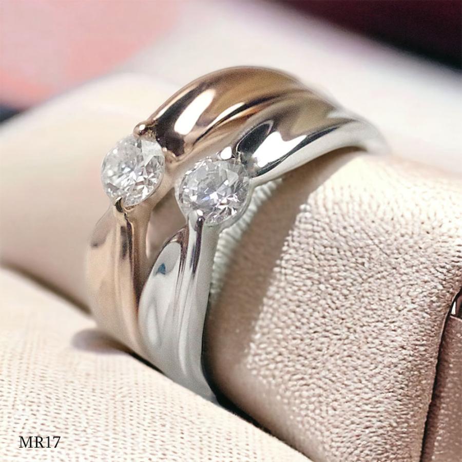 【MR17/K10WG】完全防水遺骨リング・メモリアルリングMR17 地金：10Kホワイトゴールド　0. 3ctダイヤモンド |  | 17