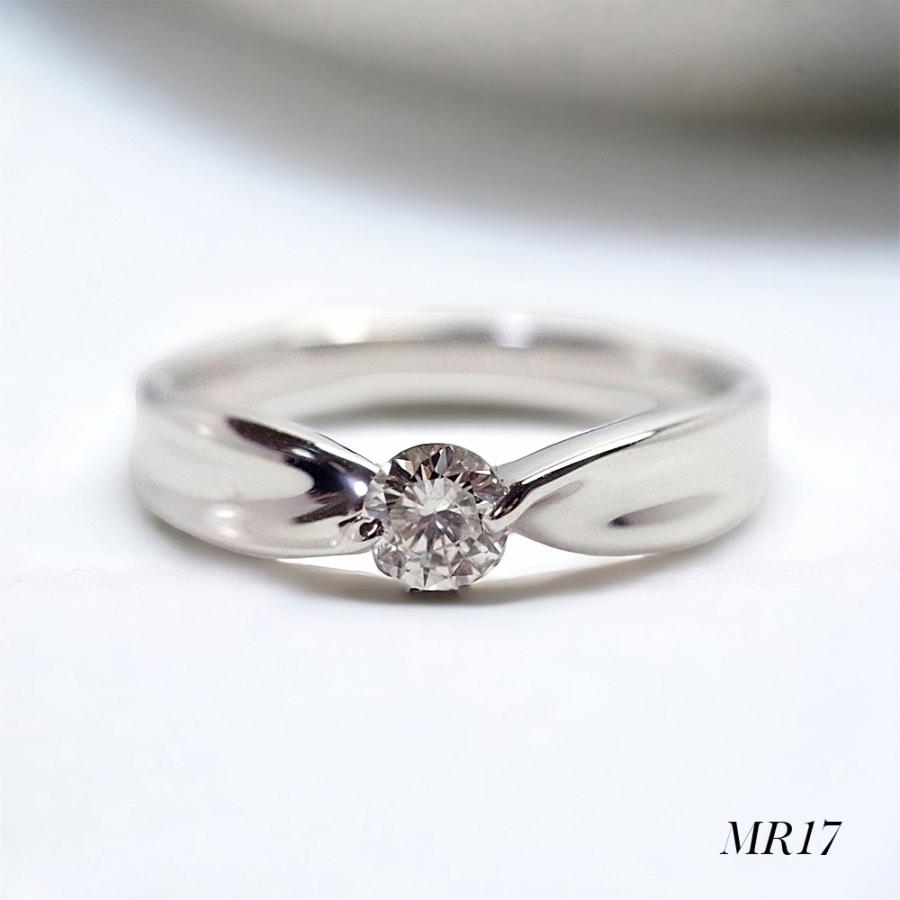 【MR17/K10WG】完全防水遺骨リング・メモリアルリングMR17 地金：10Kホワイトゴールド　0. 3ctダイヤモンド |  | 20