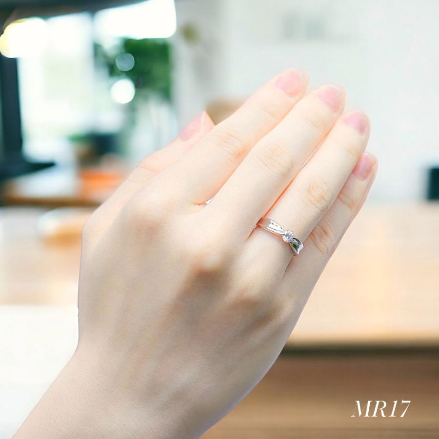 【MR17/K10WG】完全防水遺骨リング・メモリアルリングMR17 地金：10Kホワイトゴールド　0. 3ctダイヤモンド |  | 03