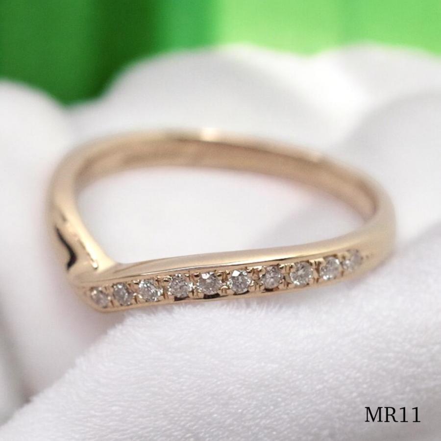 【MR11/PG ピンクゴールド】メモリアルリングMR11 地金：K10PGまたはK18PG ダイヤモンド10石 メモリアアレカの遺骨リング　完全防水の指輪の画像