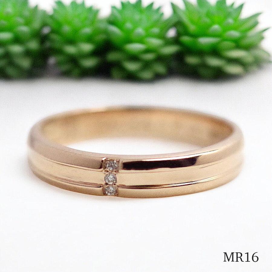 【MR16/ピンクゴールド】メモリアルリングMR16 地金：K10PG or K18PG ダイヤモンド 〜遺骨リング　完全防水の指輪〜の画像