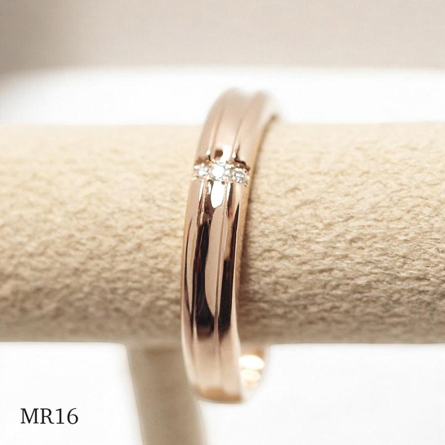 【MR16/ピンクゴールド】メモリアルリングMR16 地金：K10PG or K18PG ダイヤモンド 〜遺骨リング　完全防水の指輪〜の画像