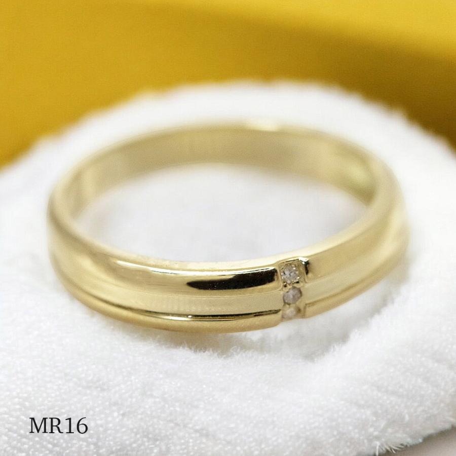 【MR16/イエローゴールド】メモリアルリングMR16 地金：K10YG or K18YG ダイヤモンド 〜遺骨リング　完全防水の指輪〜の画像