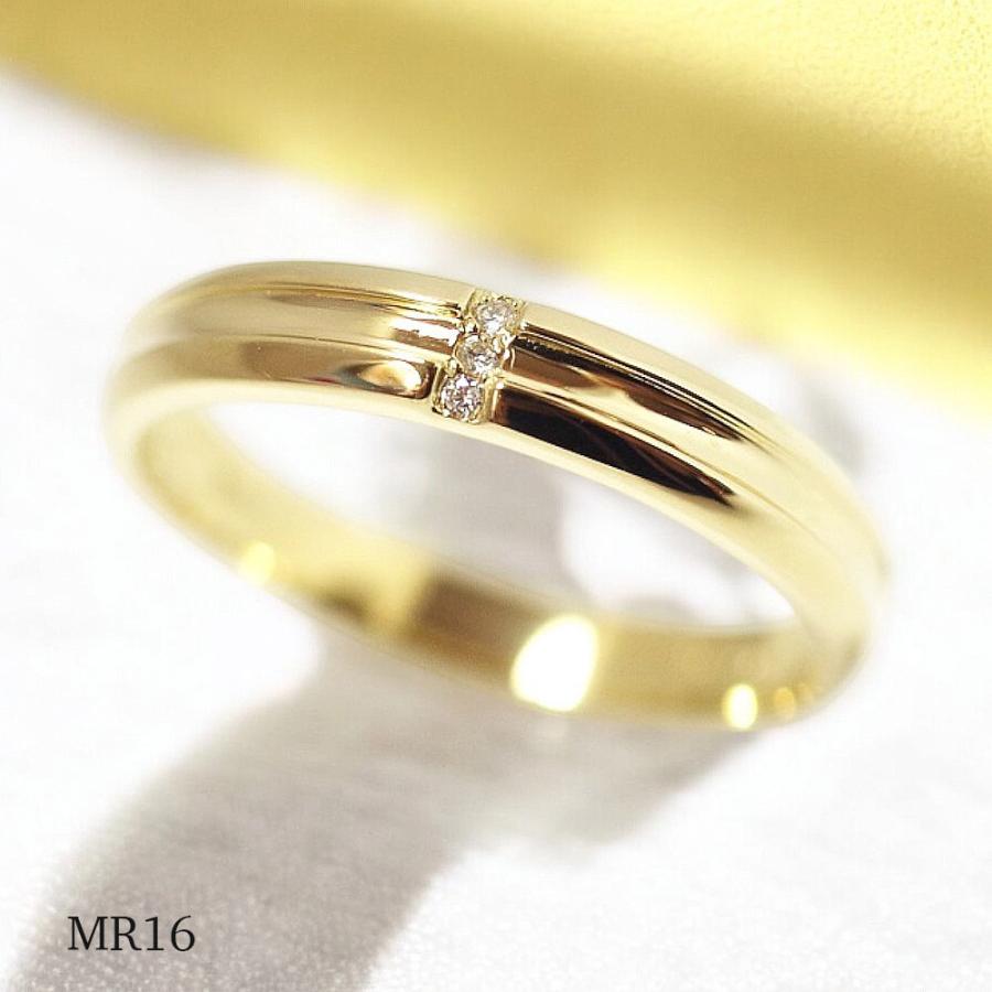 【MR16/イエローゴールド】メモリアルリングMR16 地金：K10YG or K18YG ダイヤモンド 〜遺骨リング　完全防水の指輪〜の画像