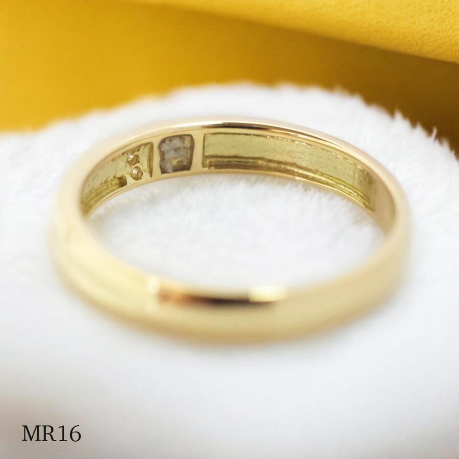【MR16/イエローゴールド】メモリアルリングMR16 地金：K10YG or K18YG ダイヤモンド 〜遺骨リング　完全防水の指輪〜の画像