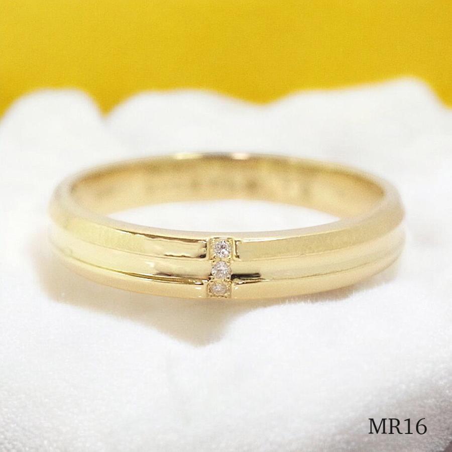 【MR16/イエローゴールド】メモリアルリングMR16 地金：K10YG or K18YG ダイヤモンド 〜遺骨リング　完全防水の指輪〜の画像