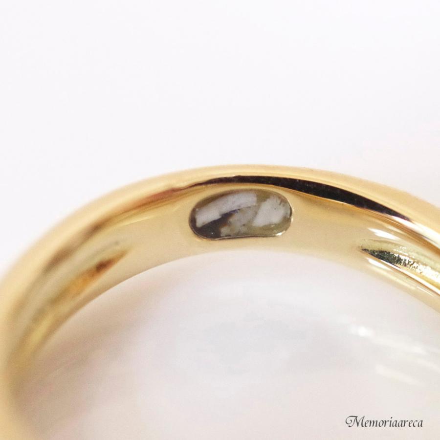 【MR18/イエローゴールド】メモリアルリングMR18   K10YG or K18YG　遺骨リング 完全防水の指輪の画像