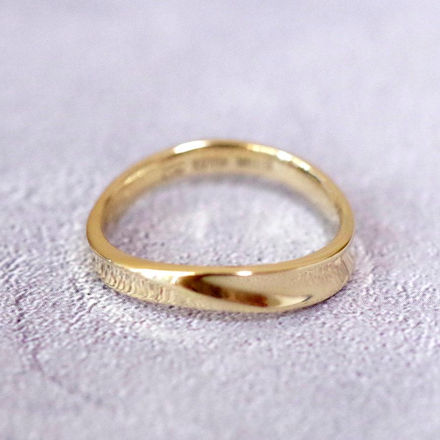 【MR18/イエローゴールド】メモリアルリングMR18   K10YG or K18YG　遺骨リング 完全防水の指輪の画像
