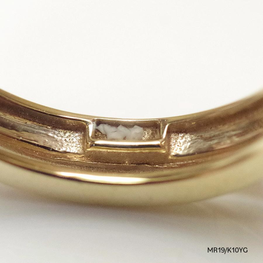【MR19/イエローゴールド】メモリアルリングMR19 素材：K10YG or K18YG　遺骨リン グ　完全防水のセミオーダー指輪の画像