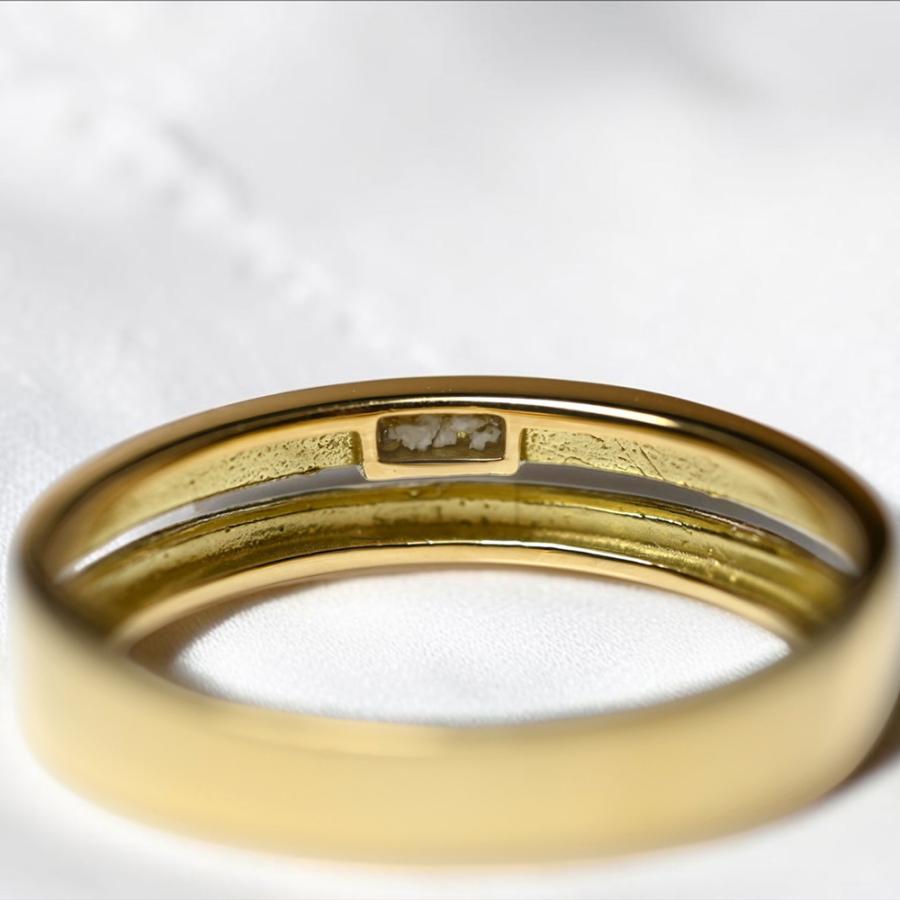 【MR19/イエローゴールド】メモリアルリングMR19 素材：K10YG or K18YG　遺骨リン グ　完全防水のセミオーダー指輪の画像