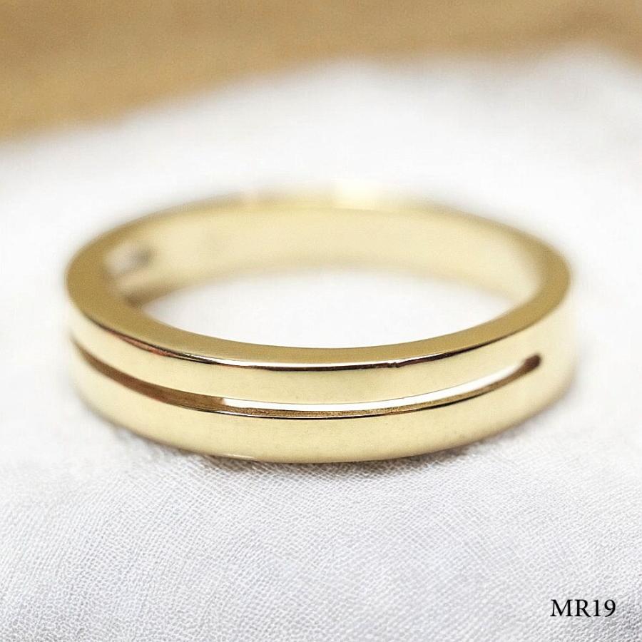 【MR19/イエローゴールド】メモリアルリングMR19 素材：K10YG or K18YG　遺骨リン グ　完全防水のセミオーダー指輪の画像