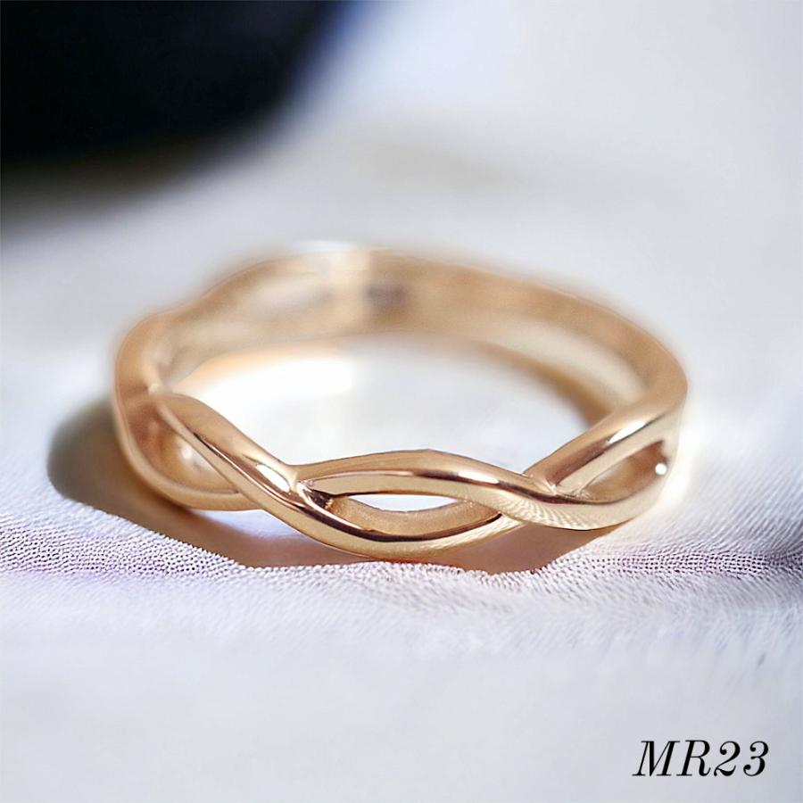 【MR23/ピンクゴールド】 遺骨リング セミオーダー完全防水 メモリアルリングMR23 K10PGまたはK18PGの画像