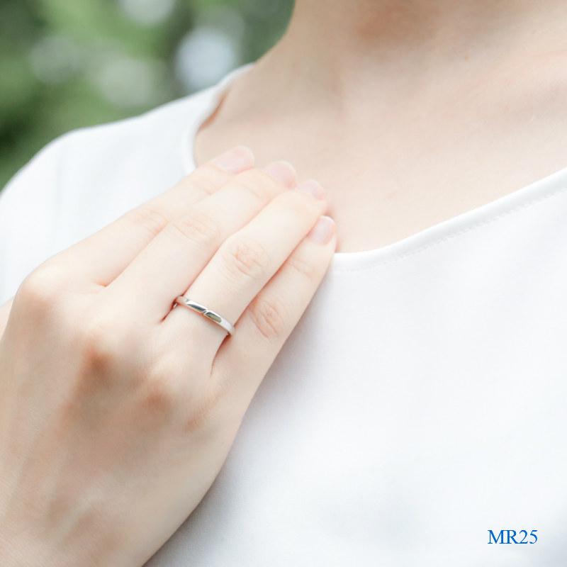 【MR25/K10WG】セミオーダー完全防水 メモリアルリングMR25 素材：10Kホワイトゴールド　 〜遺骨リング〜の画像