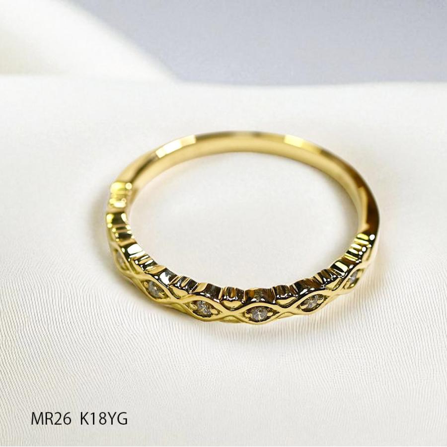 【MR26/イエローゴールド】　セミオーダー完全防水メモリアルリングMR26 素材：K10YG or K18YG　 ダイヤモンド　 〜遺骨リング〜の画像