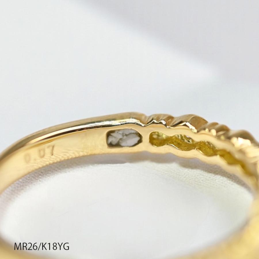 【MR26/イエローゴールド】　セミオーダー完全防水メモリアルリングMR26 素材：K10YG or K18YG　 ダイヤモンド　 〜遺骨リング〜の画像