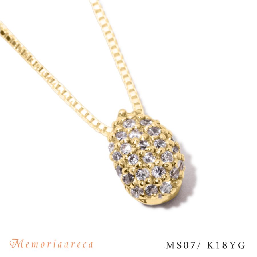 【MS07/K18YG】完全防水のセミオーダー遺骨ペンダントMS07 素材：18Kイエローゴールド・ダイヤモンド29石のかわいらしいパヴェ