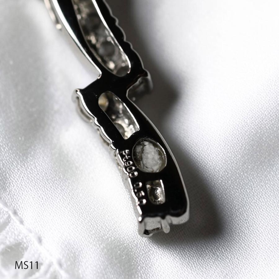 《MS11》K10WG or K10YG or K10PG  樹脂埋封セミオーダー遺骨ペンダントMS11　K10×ダイヤモンド10個(計0.52ct)の豪華なデザイン チェーン別売選択式の画像