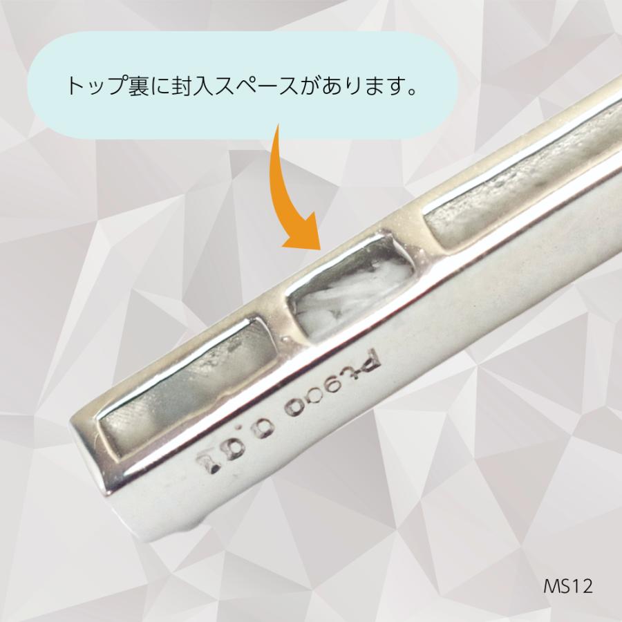 【MS12/ Pt900】完全防水の樹脂埋封セミオーダー遺骨ペンダントMS12　 素材：プラチナ×2.5mmの誕生石　チェーン別売選択式の画像
