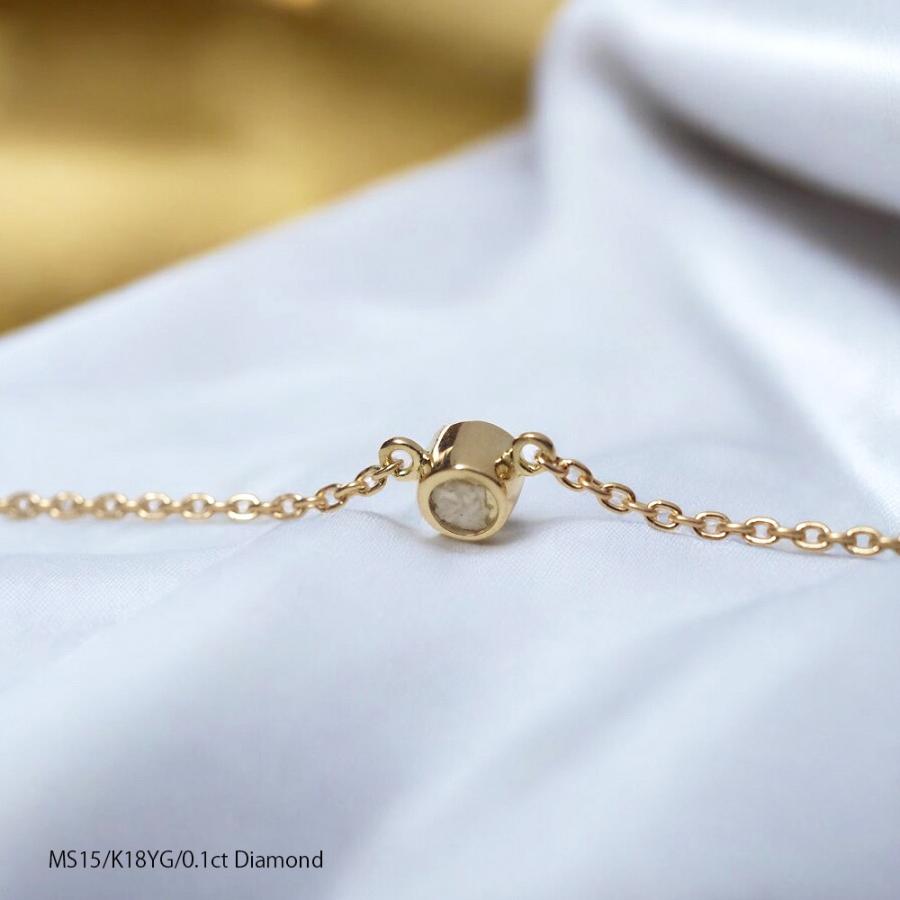 【MS15/イエローゴールド】 完全防水の遺骨ペンダント　一粒石ネックレス　MS15 　K18YG or K10YG × 誕生石3mmの画像