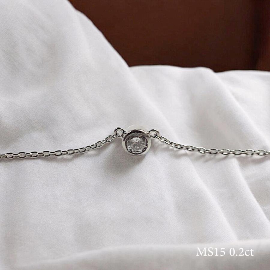 【MS15/Pt900】 完全防水の遺骨ペンダント　一粒石ネックレス　MS15 素材：プラチナ×3mmの宝石の画像