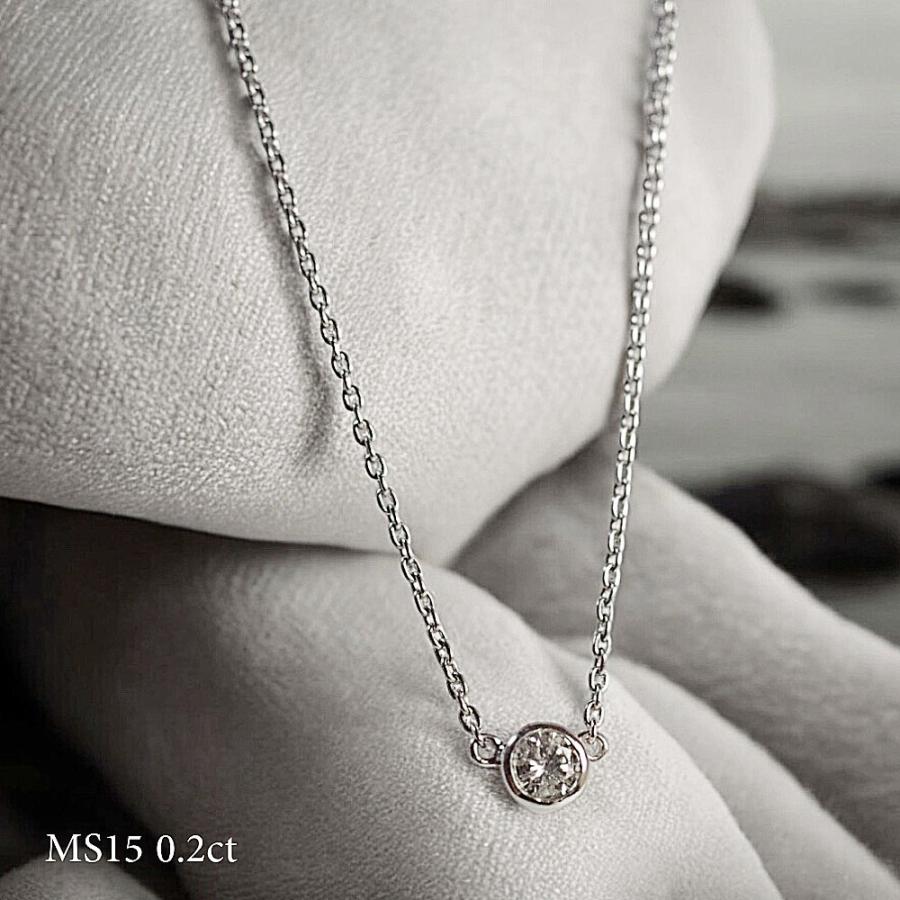 【MS15/Pt900】 完全防水の遺骨ペンダント　一粒石ネックレス　MS15 素材：プラチナ×3mmの宝石の画像