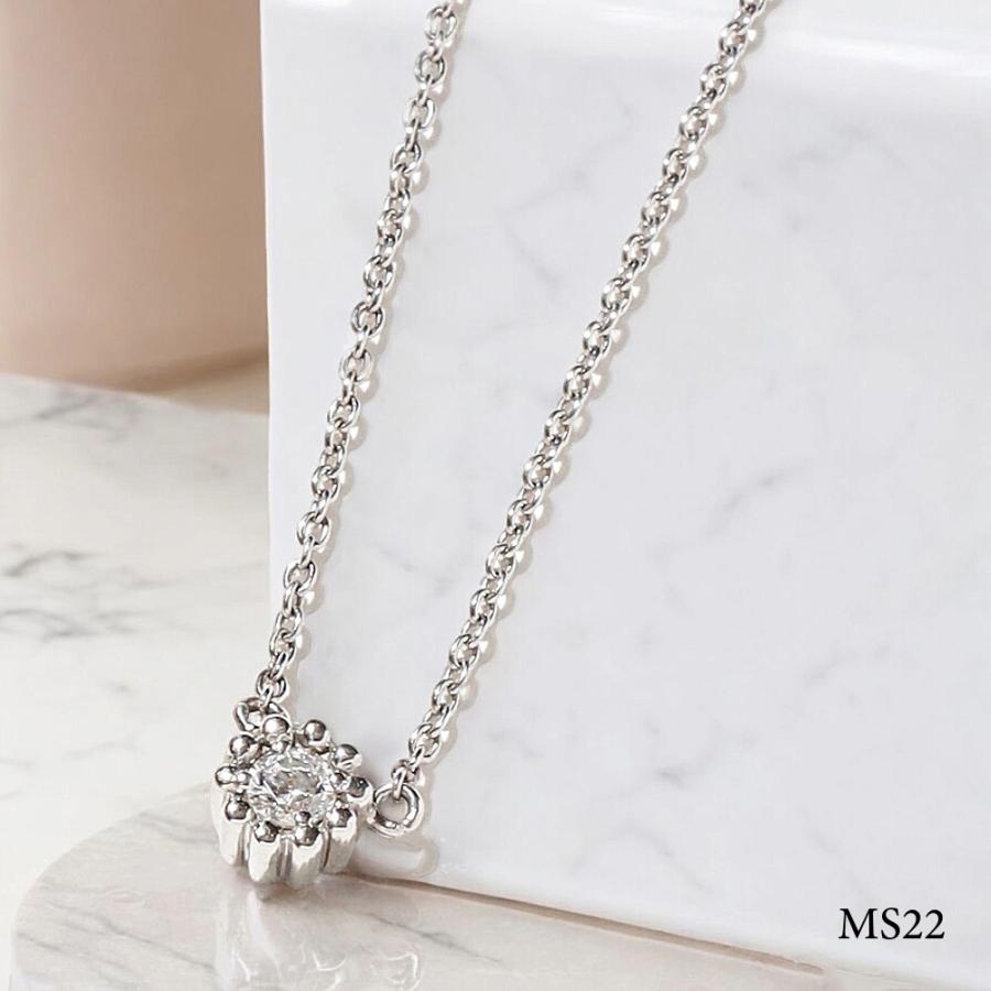 【MS22/Pt900】 完全防水の遺骨ペンダント　一粒石の誕生石　ネックレスMS22 素材：プラチナ×誕生石3mm |  | 01