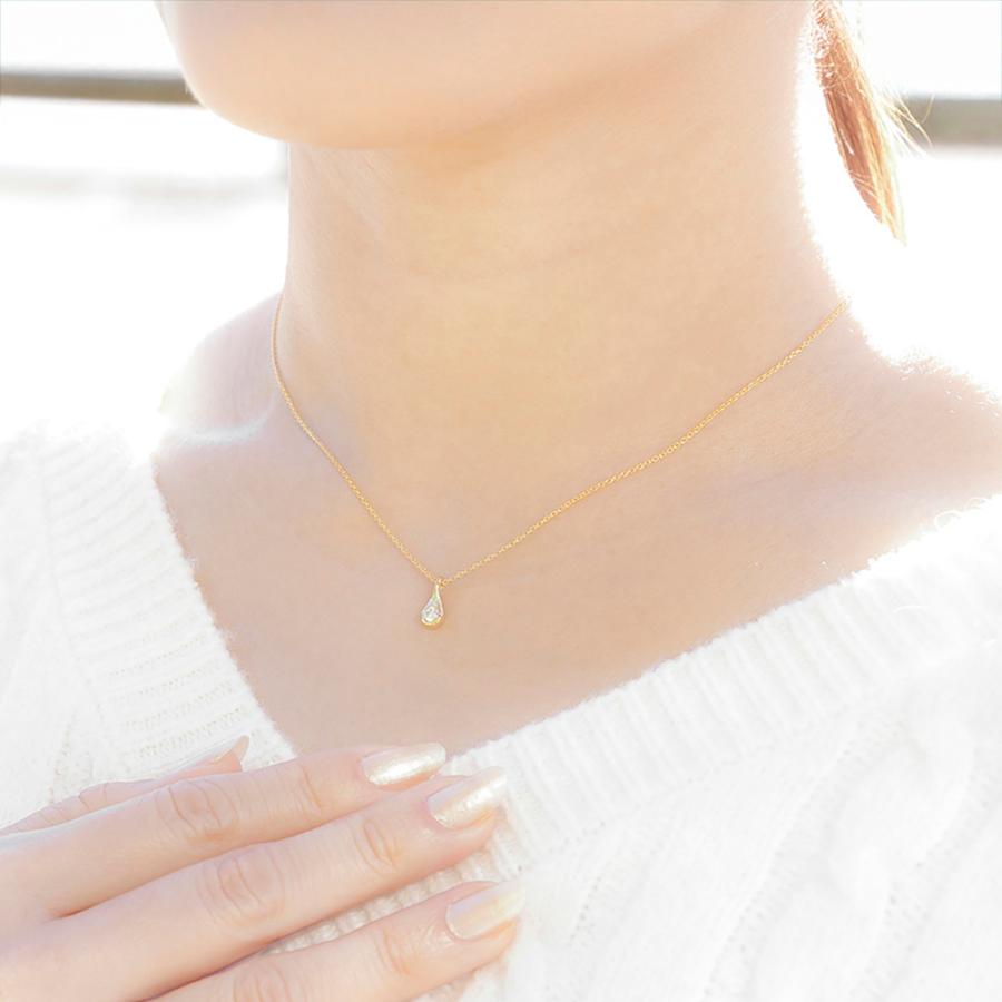【MS23/イエローゴールド】 完全防水の遺骨ペンダント　しずくデザインの誕生石アレンジ　ネックレスMS23 素材：K10YG または K18YG ×誕生石3mmの画像
