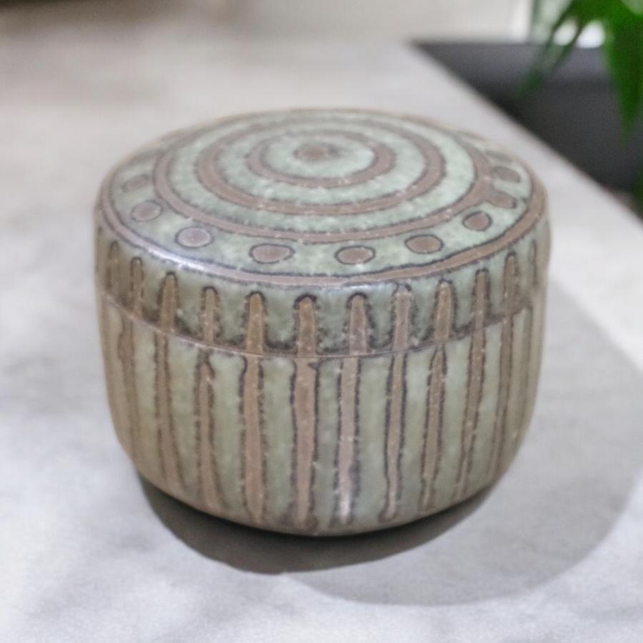信楽焼　総手書きのミニ骨壷と三具足の4点セット　離宮（りぐう）Riguu |  | 01