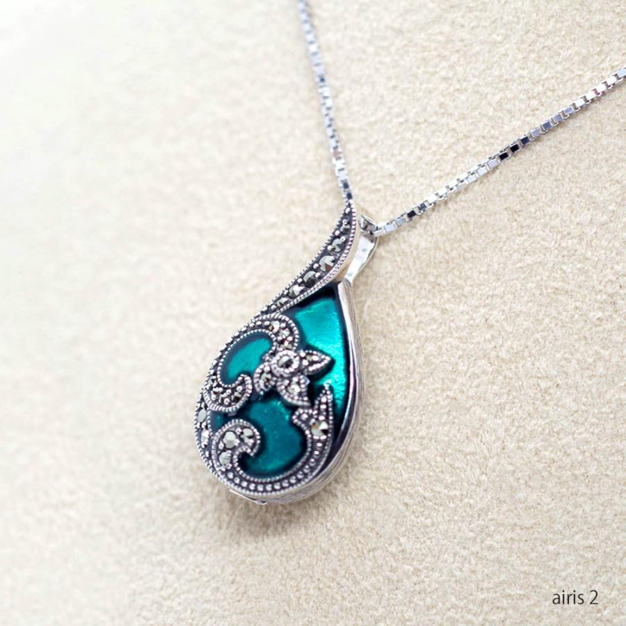 七宝エナメル加工 遺骨ペンダント 【アイリス】 素材：シルバー 宝飾店