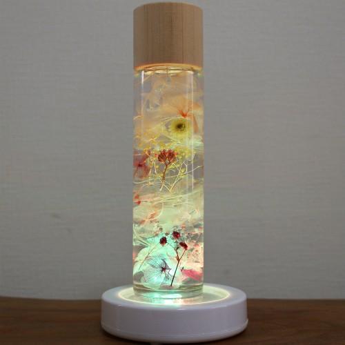 ハーバリウム サークルボトル 水明華 LED コースター つき