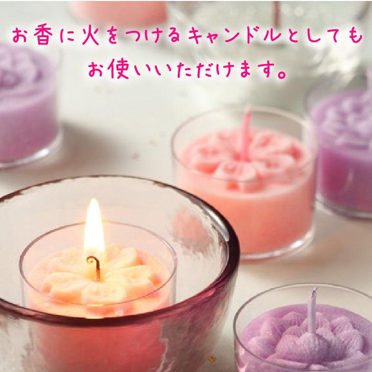 ローソクセット 桜の花 桜 花 あかりとかおり ロウソク 詰合せ ガラス