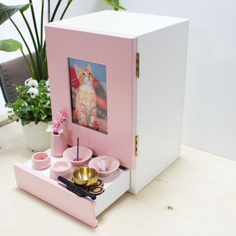 ペット仏壇 メモリアルボックス LLサイズ 6寸骨壷収納 ホワイト 仏具8