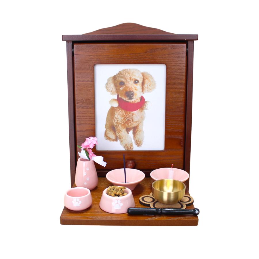 ペット仏壇セット メモリアルハウス ボックス ブラウン 肉球刻印入り
