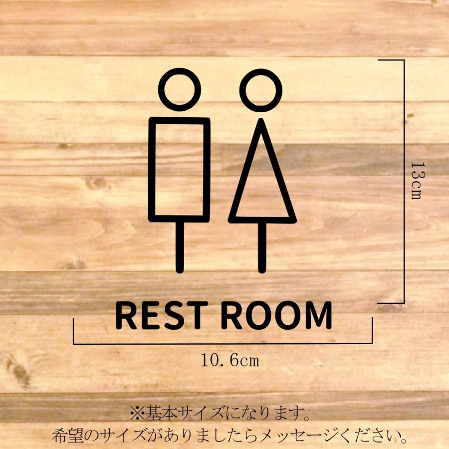 【TOILET・トイレ・RESTROOM・レストルーム】男女でシンプルなデザインでRESTROOM表示サインステッカー♪｜memories-store｜02