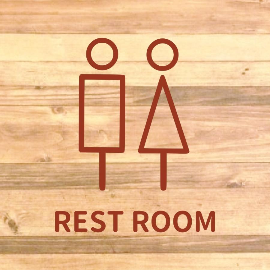【TOILET・トイレ・RESTROOM・レストルーム】男女でシンプルなデザインでRESTROOM表示サインステッカー♪｜memories-store｜12