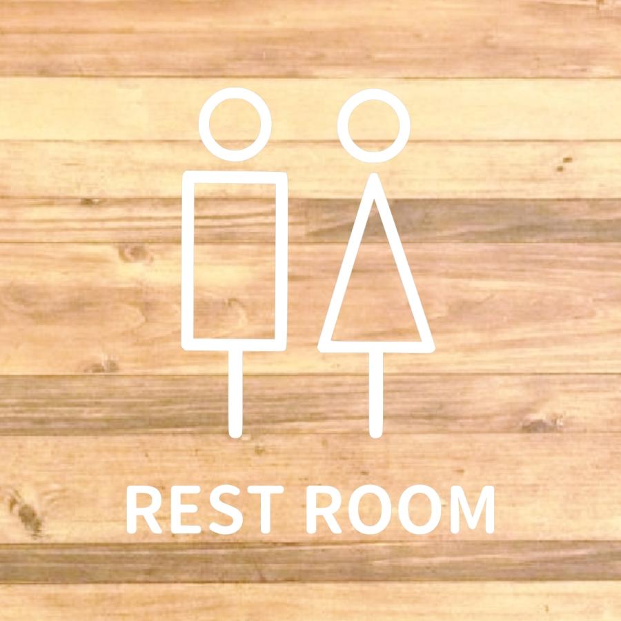 【TOILET・トイレ・RESTROOM・レストルーム】男女でシンプルなデザインでRESTROOM表示サインステッカー♪｜memories-store｜05