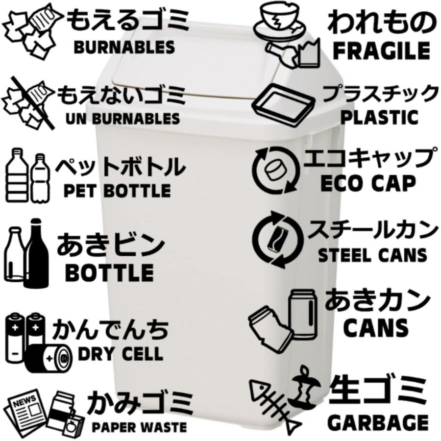 ゴミシール ゴミラベル 貼ってオシャレに ゴミ箱に貼るゴミ分別シール インテリア ゴミ分別ステッカー デザインc Dustbox005 思い出屋さん 通販 Yahoo ショッピング