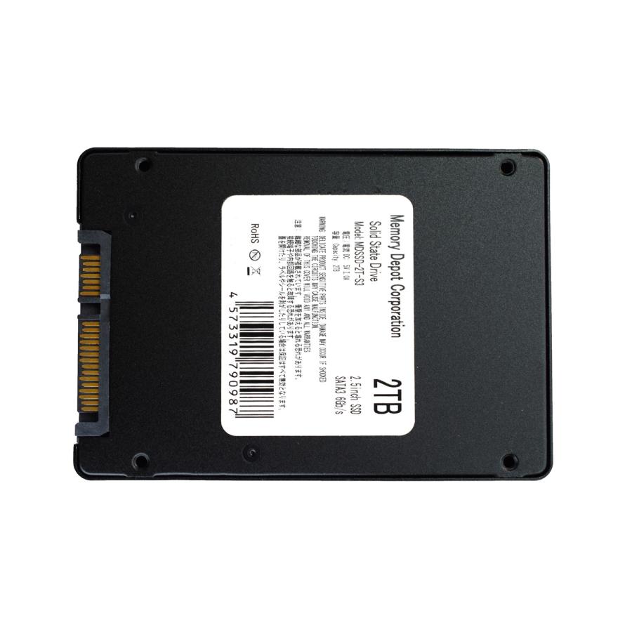 2TB SSD 2.5インチ SATA3 TLCメモリーセル採用 アルミ合金筐体 内蔵SSD 3年保証 番号付メール便発送 ssd-2t-s3  メモリーデポ 通販 