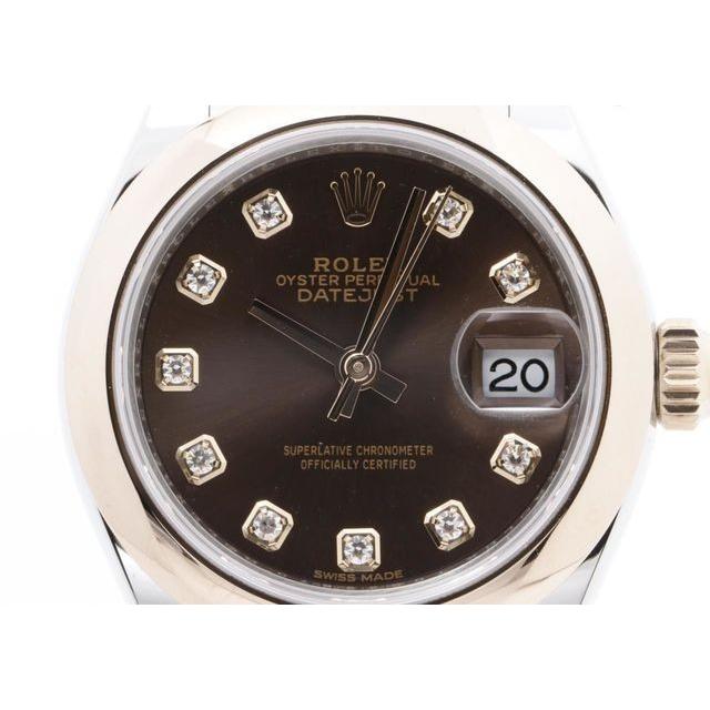 ♪ROLEX　ロレックス　オイスターパーペチュアルデイトジャスト　279161G　ランダム番　レディース　ブラウン　１０Ｐダイヤ　A47901 | デイトジャスト | 01