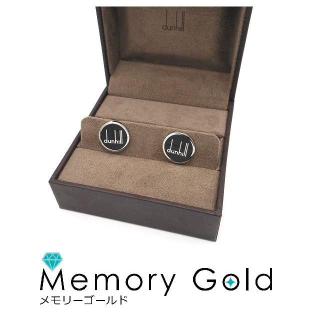 希少・超美品】dunhill ダンヒル ロゴプレート カフス 黒 シルバー