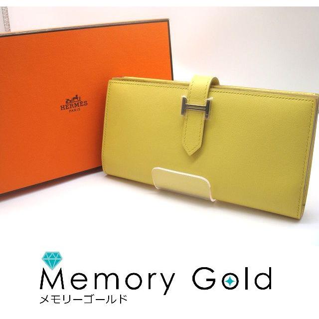 Hermes エルメス レディースファッション ベアン スフレ R刻印 スフレ メモリーゴールドの Hermes 長財布 未使用 正規品 A A メモリーゴールド 写真参照 箱あり 特別価格激安セール