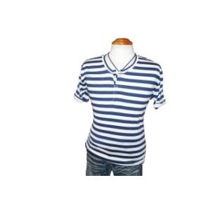 ◆新品 ハムネット 半袖Tシャツ ヘンリー ボーダーL■b032029