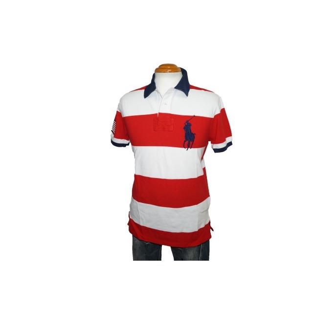半額セール ポロラルフローレン Polo Ralph Lauren 半袖ポロシャツ ビッグポニー ボーダー 赤白 メンズ 夏物 レッド ホワイト 大阪売り Www Superavila Com
