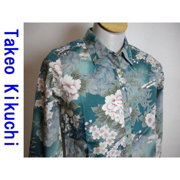 新品 ♪ タケオキクチ　長袖 緑系　花柄1　サイズL　女性用